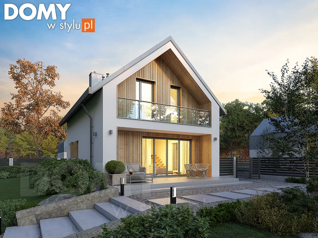 Nowoczesny projekt domu z poddaszem Porfir 2 - wizualizacja frontowa