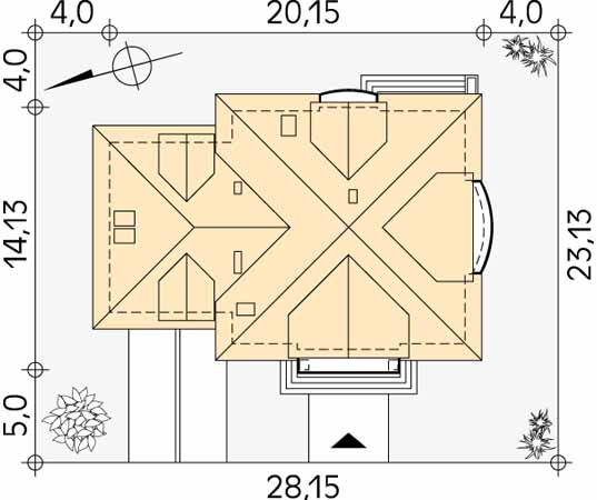 Projekt domu Posejdon - usytuowanie na działce