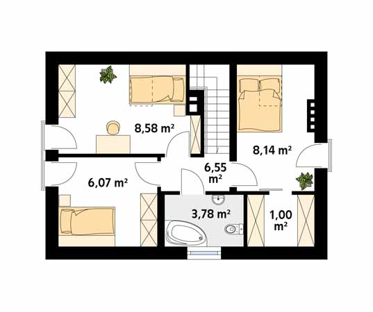 Projekt domu Poziomka 2 - rzut poddasza