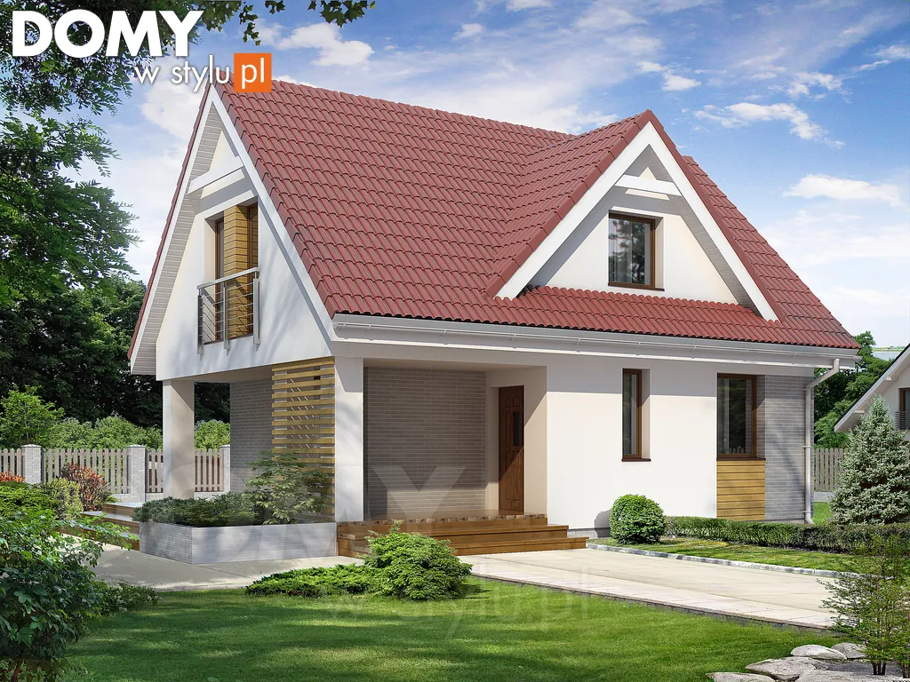 Projekt domu z poddaszem Poziomka 2 - wizualizacja frontowa