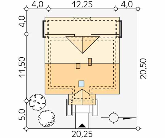 Projekt domu Poziomkowy - usytuowanie na działce