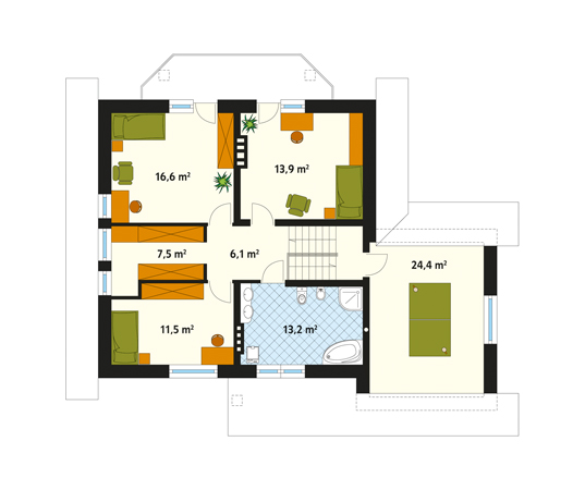 Projekt domu Presto - rzut poddasza