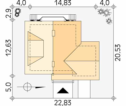 Projekt domu Presto - usytuowanie na działce