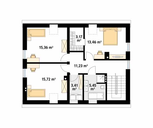 Projekt domu Promyk - rzut poddasza
