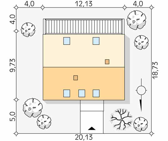 Projekt domu Promyk - usytuowanie na działce