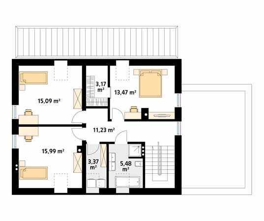 Projekt domu Promyk 2 - rzut poddasza