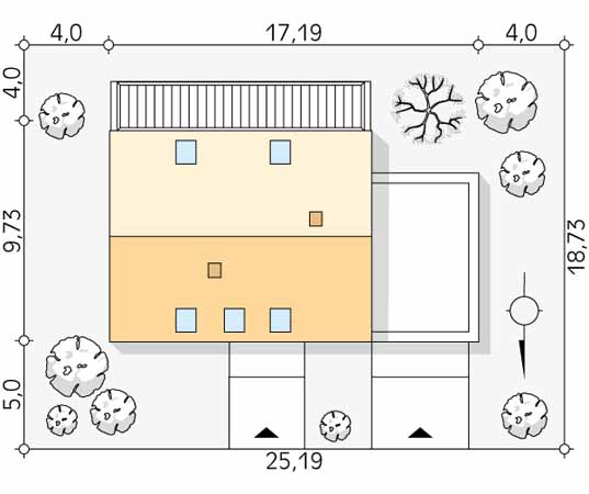 Projekt domu Promyk 2 - usytuowanie na działce