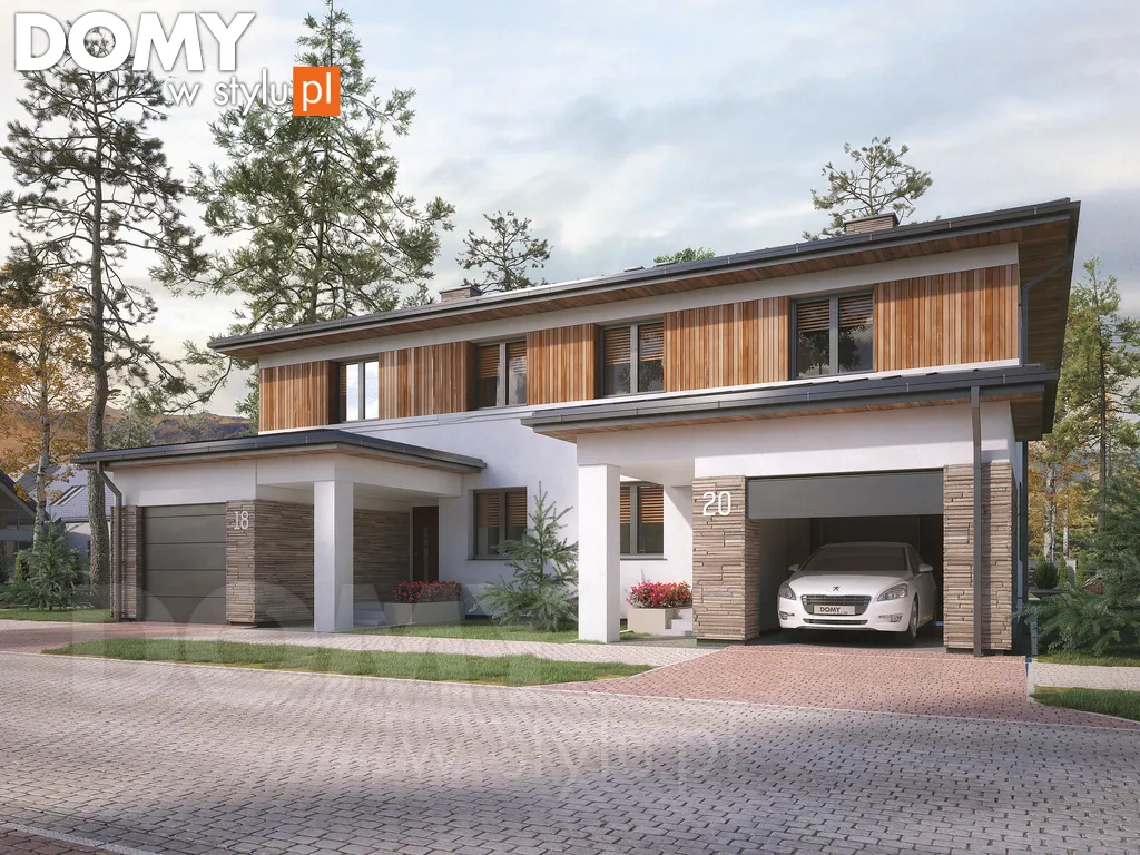 Projekt domu Purpurowy - wizualizacja frontowa