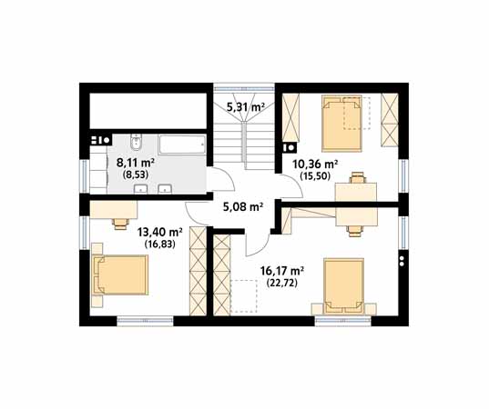 Projekt domu Puszek 2 dr-T - rzut poddasza