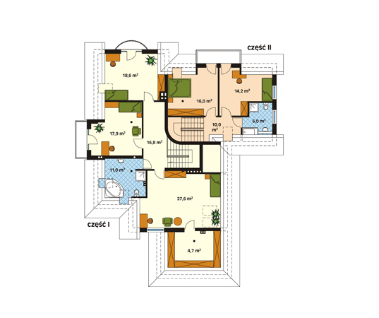 Projekt domu Rafa - rzut poddasza