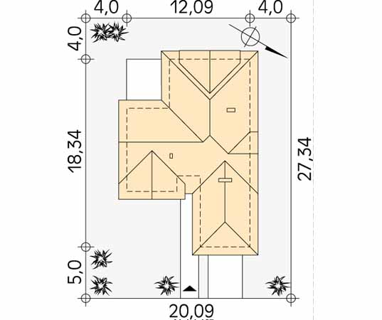 Projekt domu Rapsodia - usytuowanie na działce