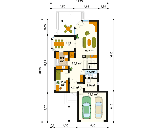 Projekt domu Refren 2 - rzut parteru