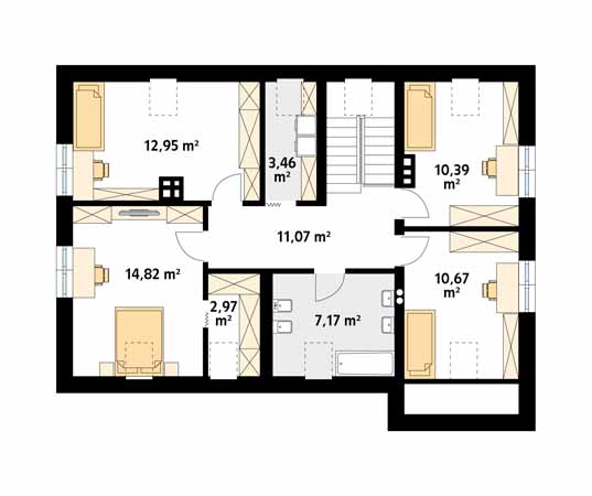 Projekt domu Rio - rzut poddasza