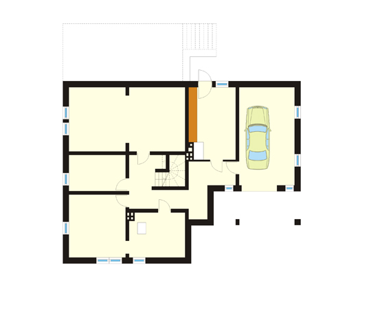 Projekt domu Róża - rzut piwnicy