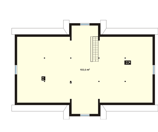Projekt domu Ruczaj - rzut poddasza