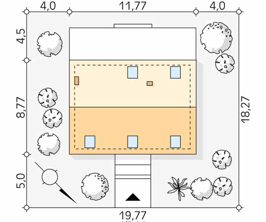 Projekt domu Rufus - usytuowanie na działce