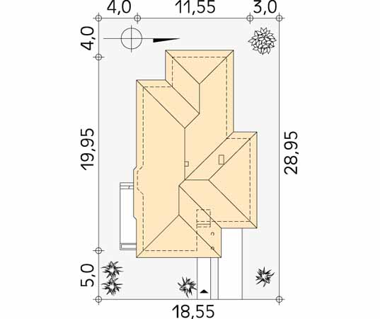Projekt domu Salsa - usytuowanie na działce