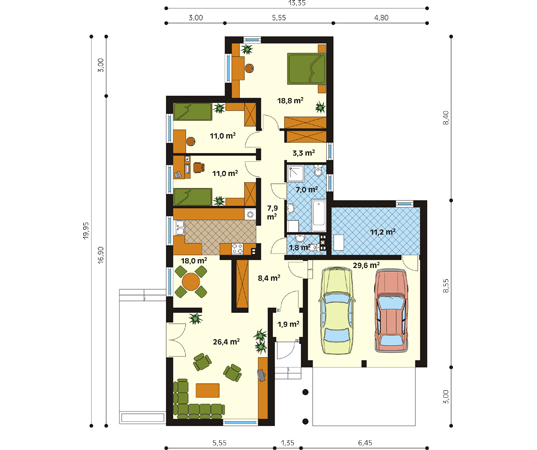 Projekt domu Salsa 2 - rzut parteru
