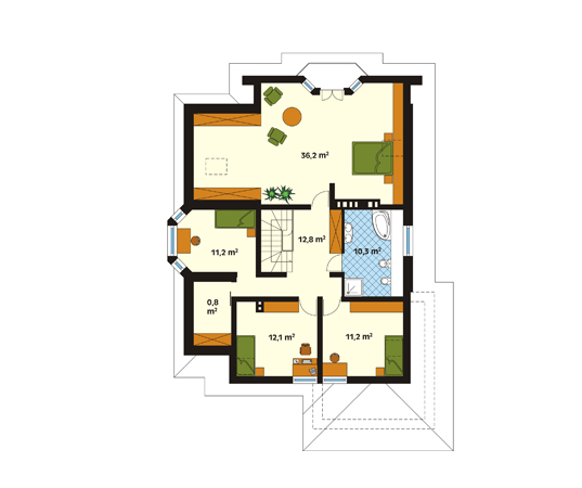 Projekt domu Sasanka 2 - rzut poddasza