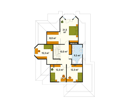 Projekt domu Sasanka dr-ST - rzut poddasza