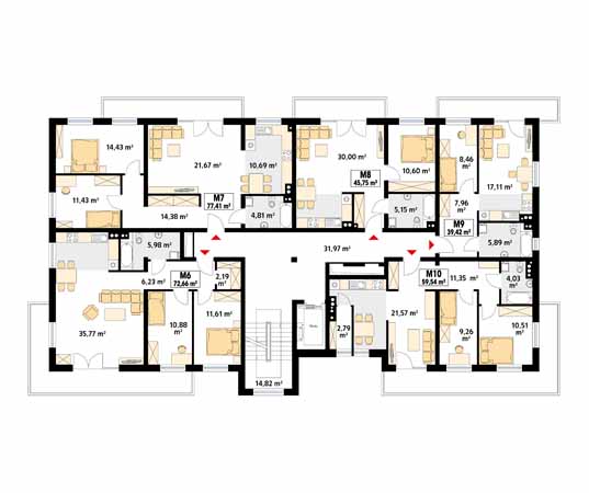 Projekt domu Saturn - rzut piętra