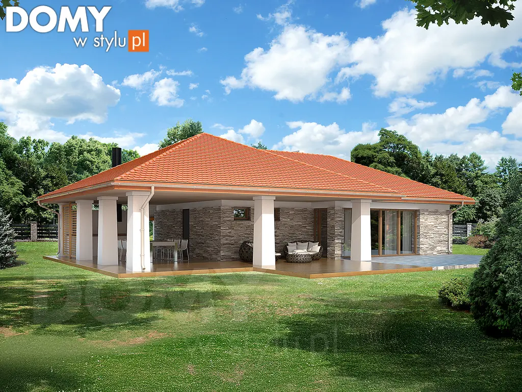 Projekt domu Sauna - wizualizacja frontowa