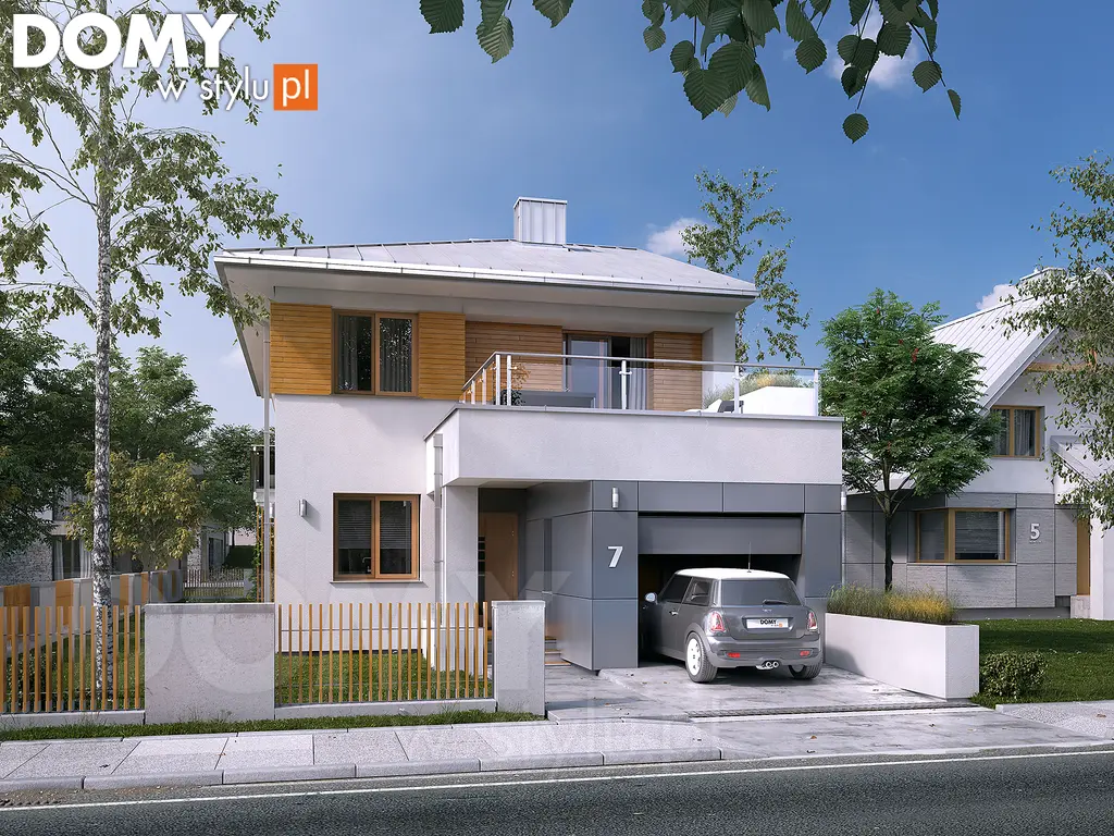 Nowoczesny projekt domu piętrowego Sekwoja W - wizualizacja frontowa