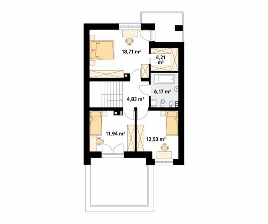 Projekt domu Sekwoja W2 - rzut piętra