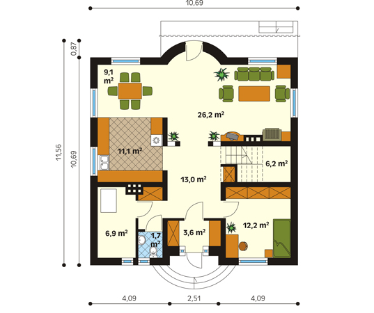 Projekt domu Skowronek - rzut parteru