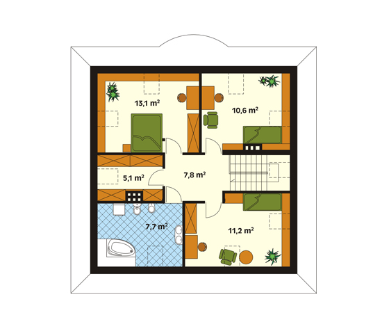 Projekt domu Skowronek - rzut poddasza