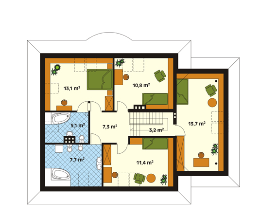 Projekt domu Skowronek 2 - rzut poddasza