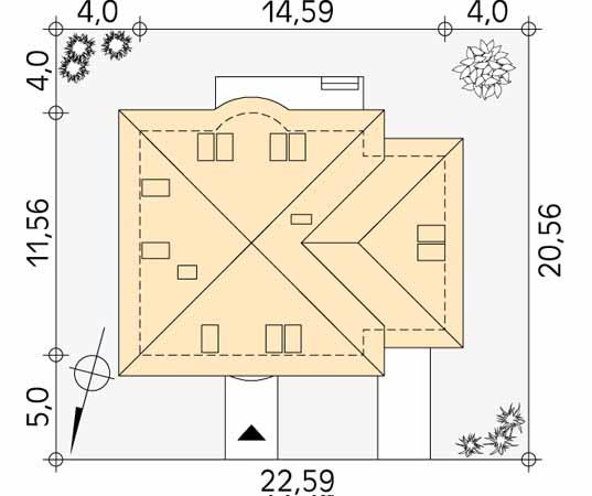 Projekt domu Skowronek 2 - usytuowanie na działce