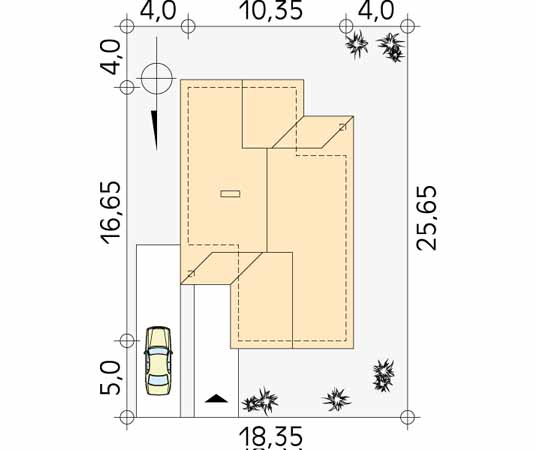 Projekt domu Skrzat 3 - usytuowanie na działce