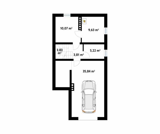 Projekt domu Słonka - rzut piwnicy