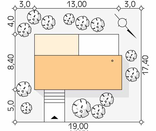 Projekt domu Śmiałek dr-S - usytuowanie na działce