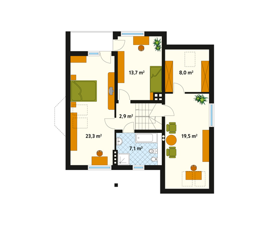 Projekt domu Śnieżynka 2 - rzut poddasza