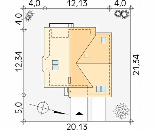 Projekt domu Śnieżynka 2 - usytuowanie na działce