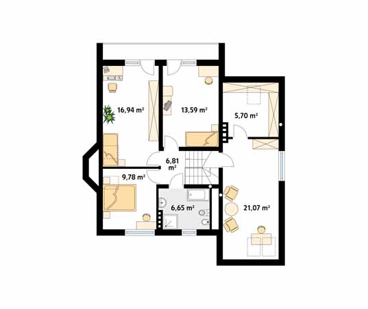 Projekt domu Śnieżynka 3 - rzut poddasza