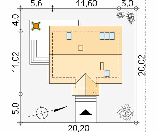 Projekt domu Sójka 2 - usytuowanie na działce