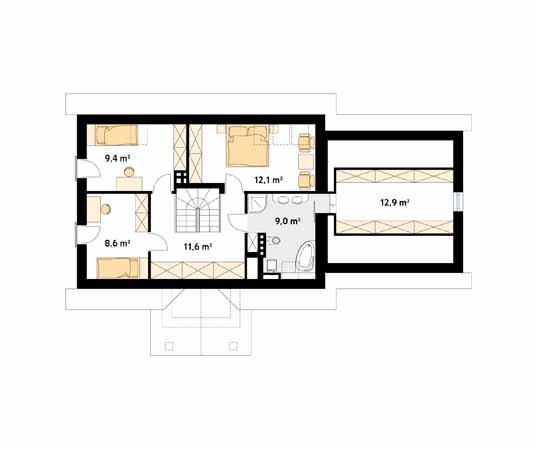 Projekt domu Sójka 3 - rzut poddasza