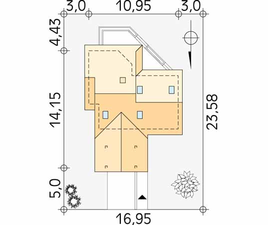 Projekt domu Solo - usytuowanie na działce