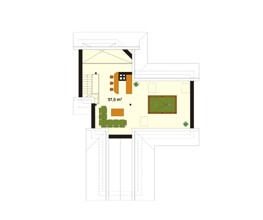 Projekt domu Solo 2 - rzut poddasza