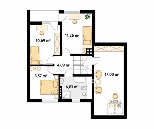 Projekt domu Sopran - rzut poddasza