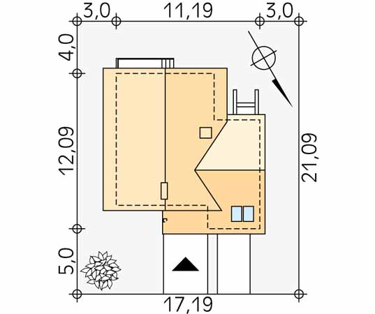 Projekt domu Sopran - usytuowanie na działce