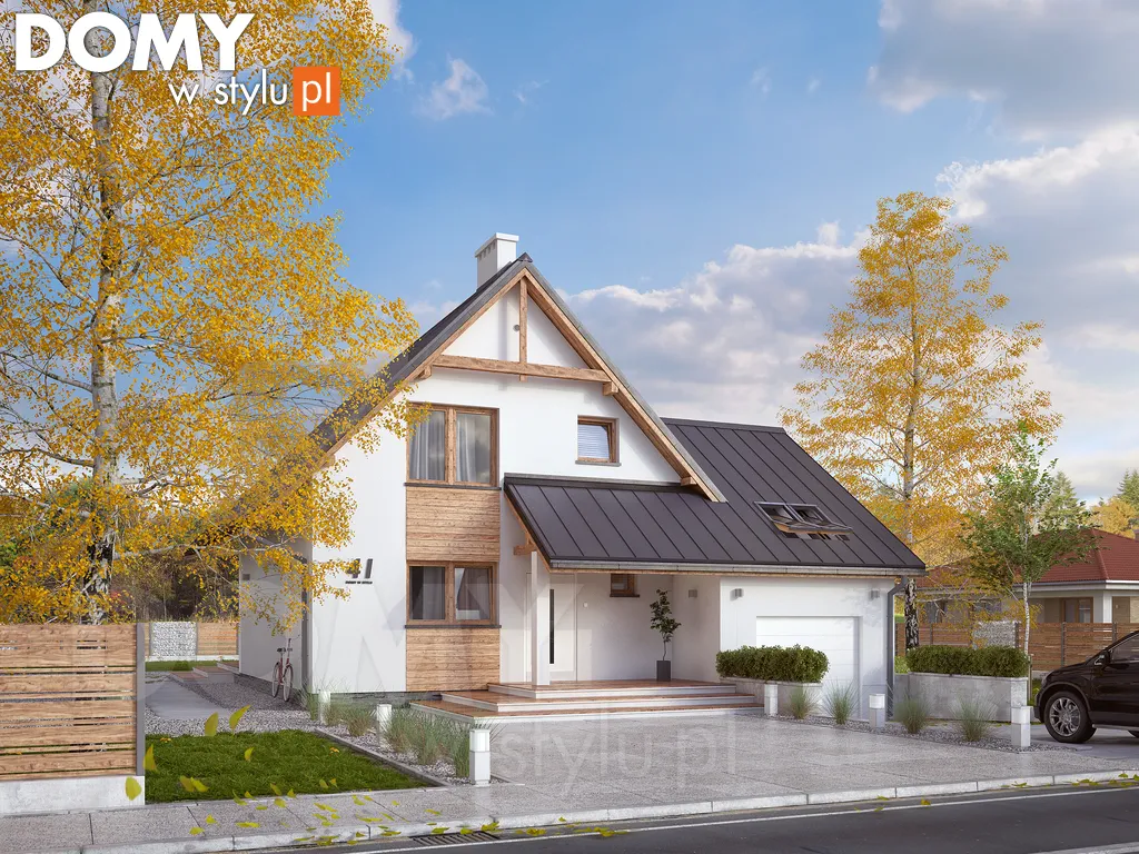 Projekt domu z poddaszem Sopran - wizualizacja frontowa