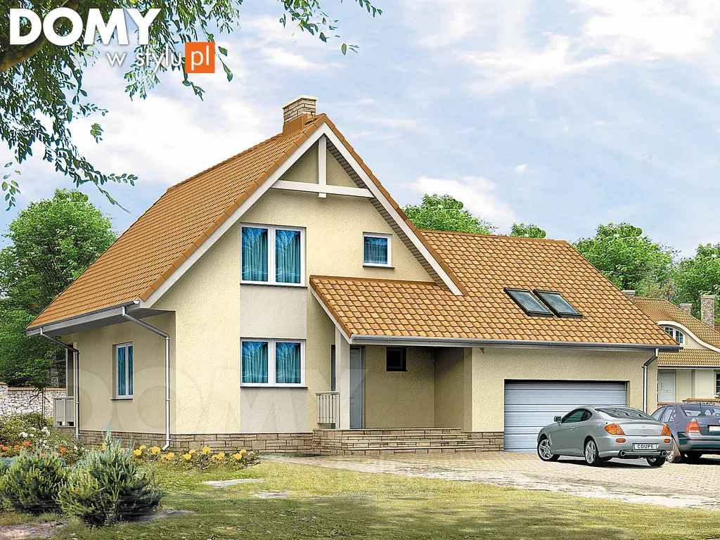 Projekt domu z poddaszem Sopran 3 - wizualizacja frontowa