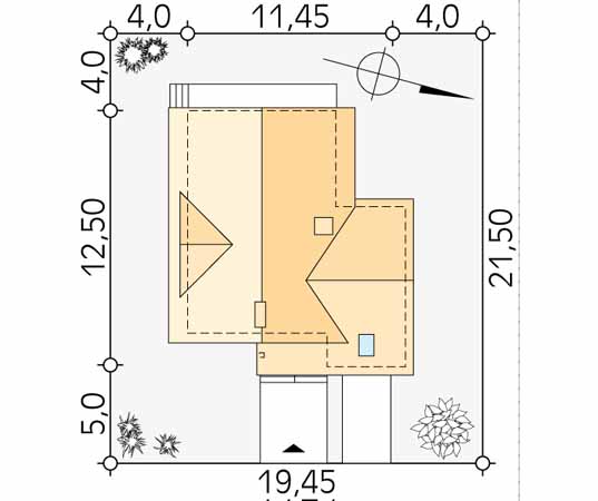 Projekt domu Sopran 4 - usytuowanie na działce