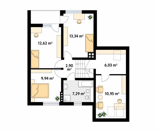 Projekt domu Sopran 5 - rzut poddasza