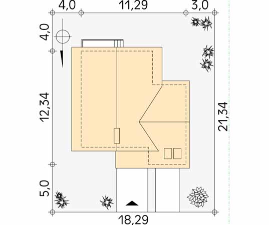Projekt domu Sopran 5 - usytuowanie na działce