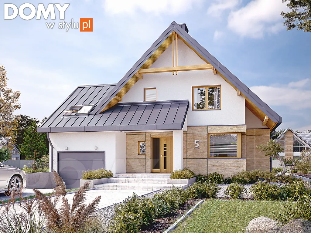 Nowoczesny projekt domu z poddaszem Sopran 6 - wizualizacja frontowa